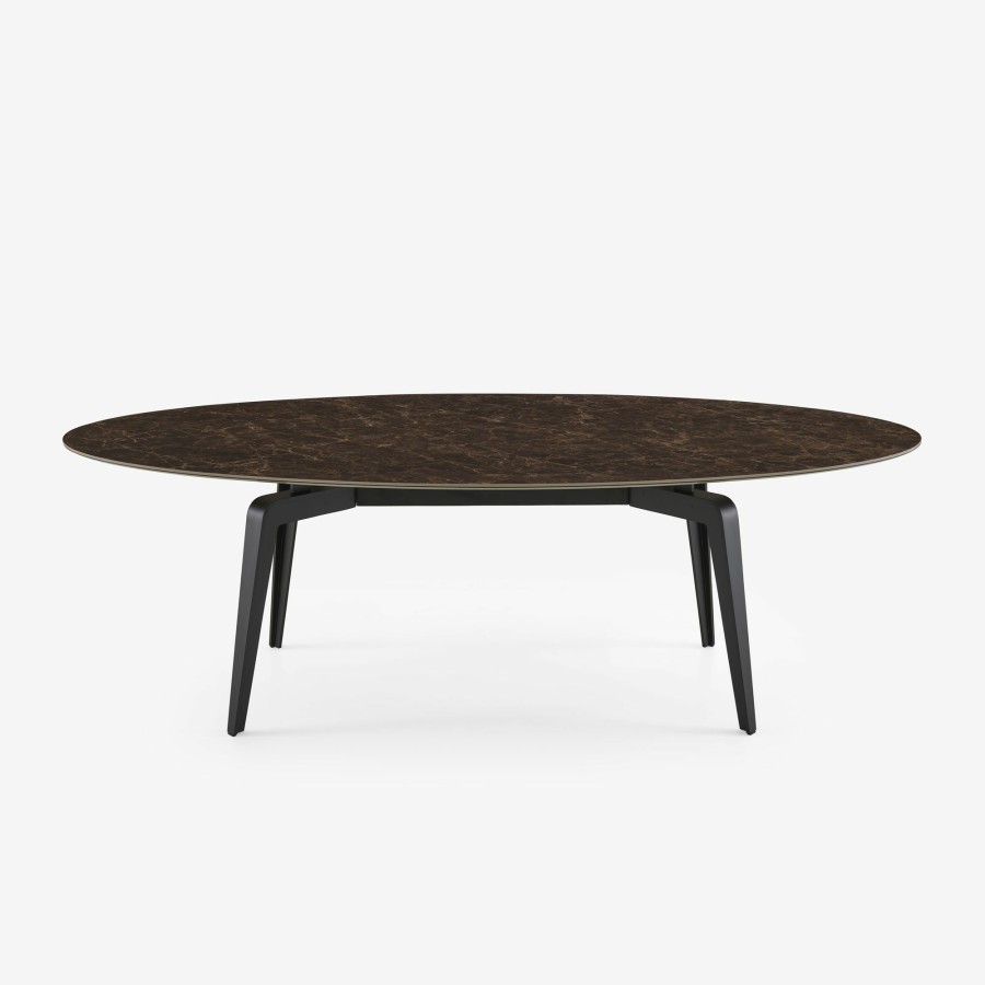 Esstische Ligne Roset | Odessa Esstisch Oval Gestell Lack Schwarz