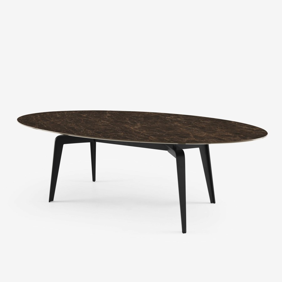 Esstische Ligne Roset | Odessa Esstisch Oval Gestell Lack Schwarz