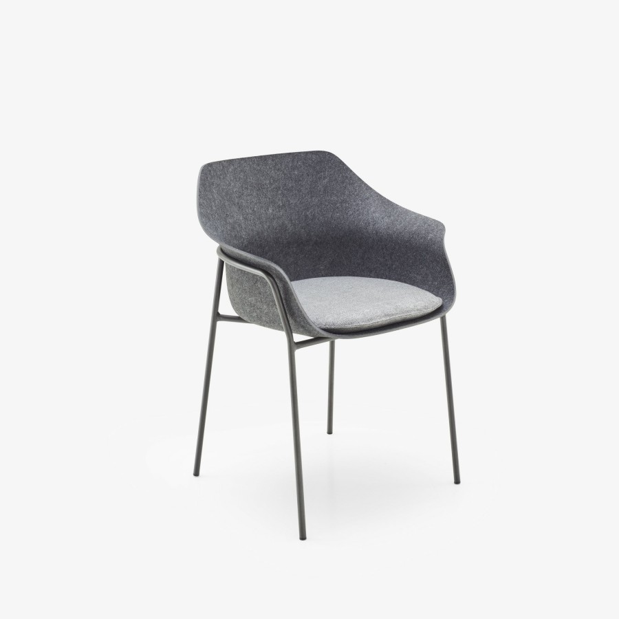 Stuhle, Bridgestuhle & Hocker Ligne Roset | Ettoriano Bridgestuhl Gestell Metall Anthrazit