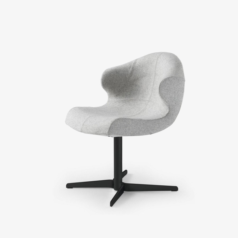 Stuhle, Bridgestuhle & Hocker Ligne Roset | Alster Alster Bridgestuhl Viersterndrehgestell Schwarz Matt