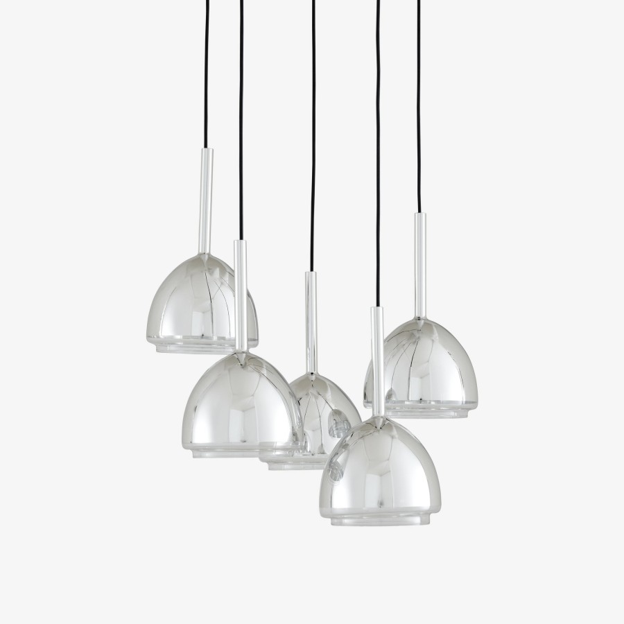 Hangeleuchten & Wandleuchten Ligne Roset | Chrome Bell Hangeleuchte Mit 5 Schirmen