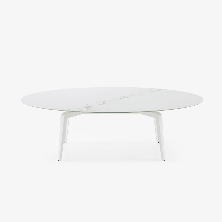 Esstische Ligne Roset | Odessa Esstisch Oval Gestell Lack Weiss