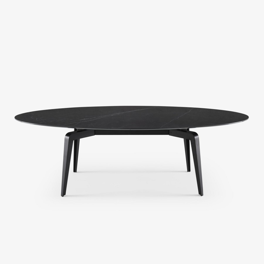 Esstische Ligne Roset | Odessa Esstisch Oval Gestell Lack Schwarz